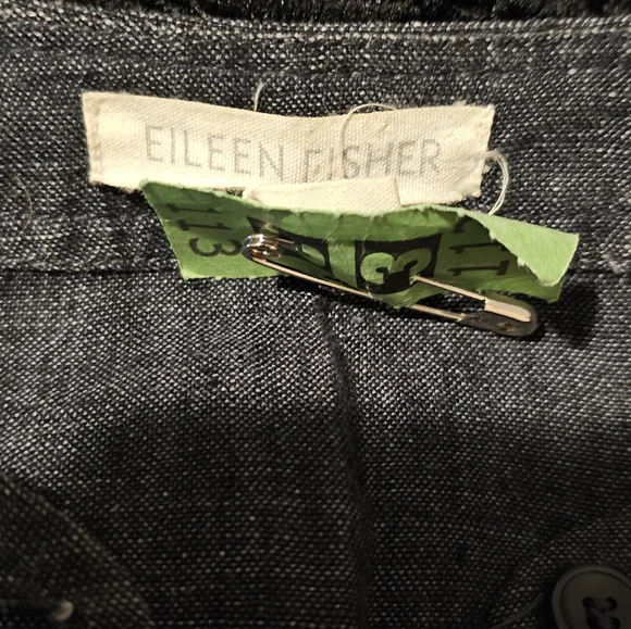 Eileen Fisher Charcoal Linen Button Down Top Sz S - Picture 4 of 5